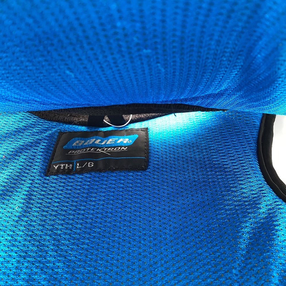 Bauer YTH L/G Blue Protektron Youth Hockey Shoulder Pads Spinal Protection Gear